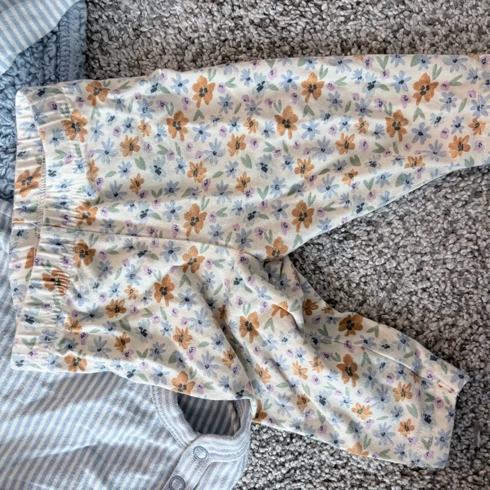 Carter's Cozy Blue Fleece Set with Floral Pants